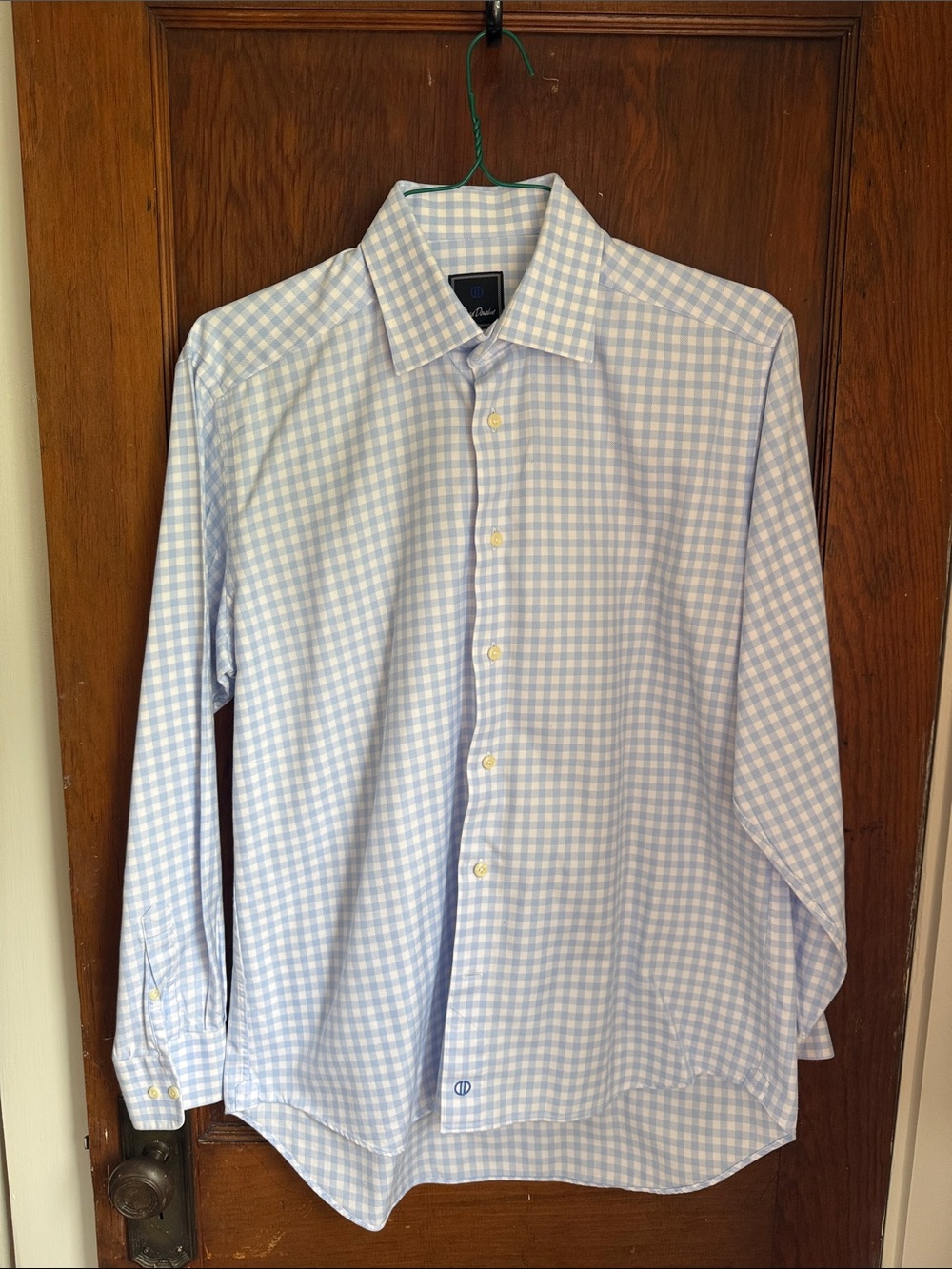 David Donahue Men's Light Blue Dress Shirt - size 16, 34/35